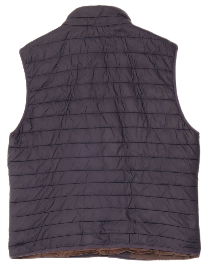 Zara Ανδρικό padded Gilet UK 40 Large Navy Blue Polyester