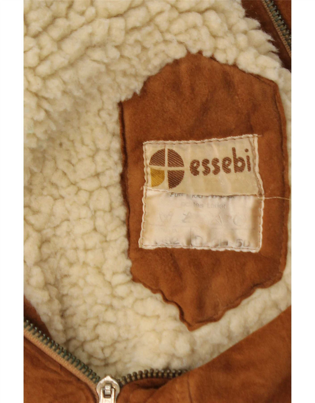 Essebi Mens Suede Bomber Jacket IT 52 XL Beige Leather