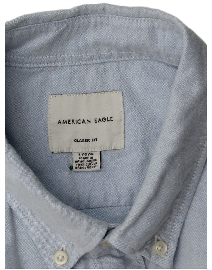 AMERICAN EAGLE Ανδρικό πουκάμισο Classic Fit μεγάλο μπλε βαμβακερό