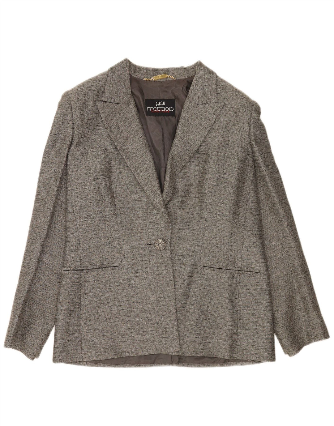 Gai Mattiolo Γυναικείο σακάκι με 1 κουμπί UK 14 Medium Grey