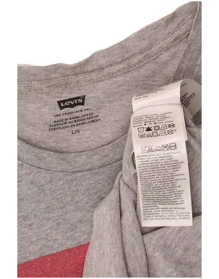 Ανδρικό γραφικό μπλουζάκι LEVI'S Top μεγάλο γκρι βαμβακερό