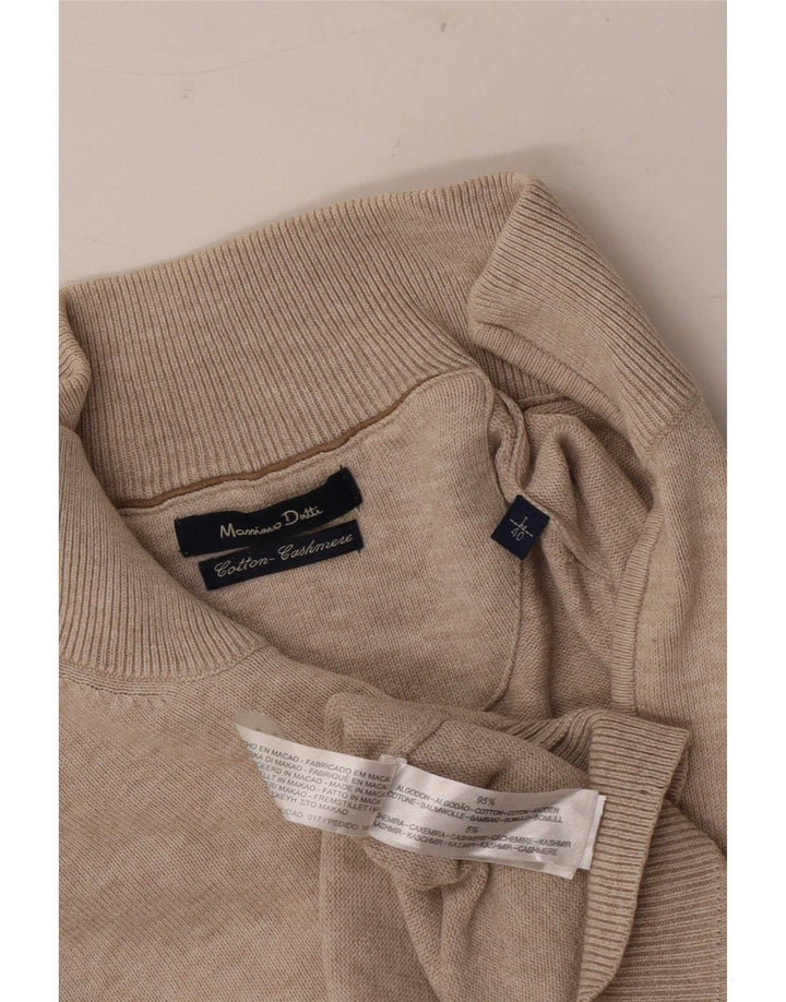Ανδρικό πουλόβερ Massimo Dutti με φερμουάρ, μεγάλο γκρι βαμβακερό