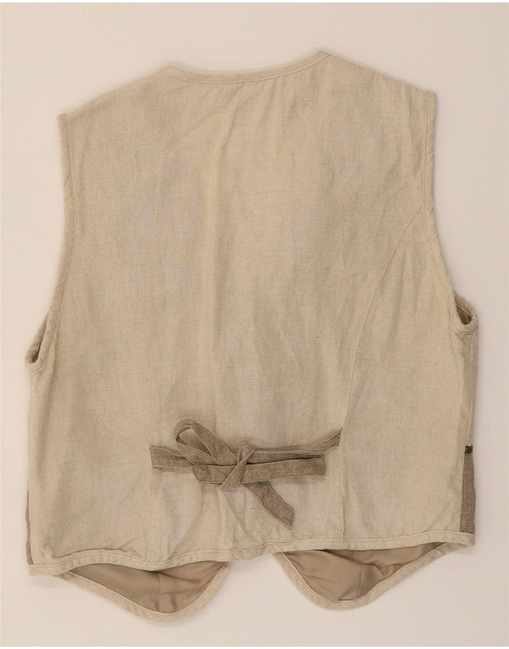 MEICO Womens Landhaus Waistcoat EU 42 Large Beige Patchwork Cotton Vintage Meico and Second-Hand Meico from Messina Hembry 