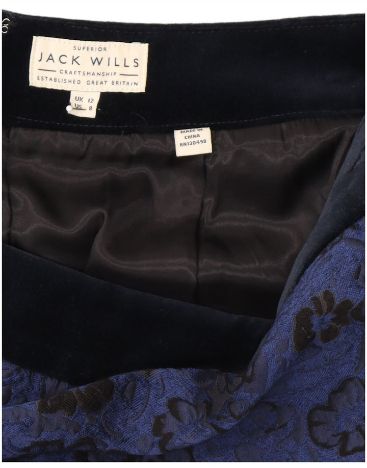 JACK WILLS Womens Mini Skirt UK 12 Medium W30 Blue Floral Polyester