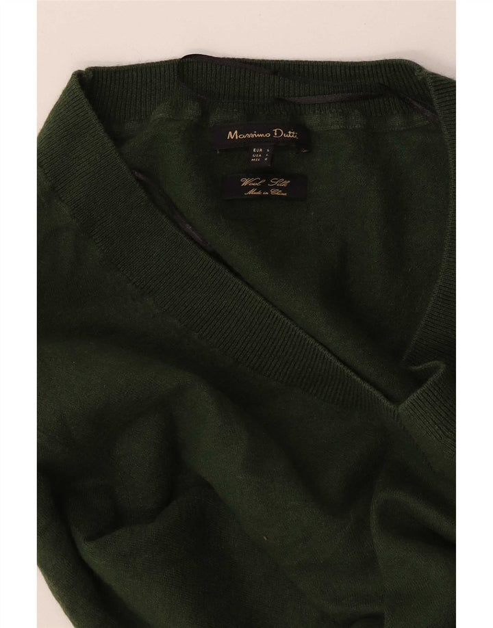 Massimo Dutti Γυναικείο πουλόβερ με λαιμόκοψη UK 14 Large Green