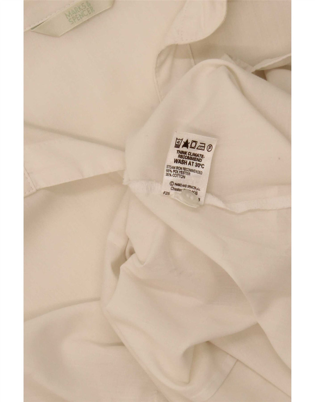 Marks & Spencer Γυναικείο Αμάνικο Πουκάμισο UK 20 2XL Λευκός Πολυεστέρας