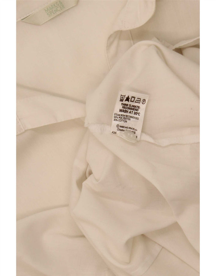 Marks & Spencer Γυναικείο Αμάνικο Πουκάμισο UK 20 2XL Λευκός Πολυεστέρας