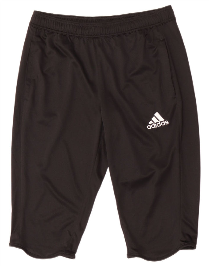 Ανδρικό σορτς Adidas Climalite από μεσαίο μαύρο πολυεστέρα