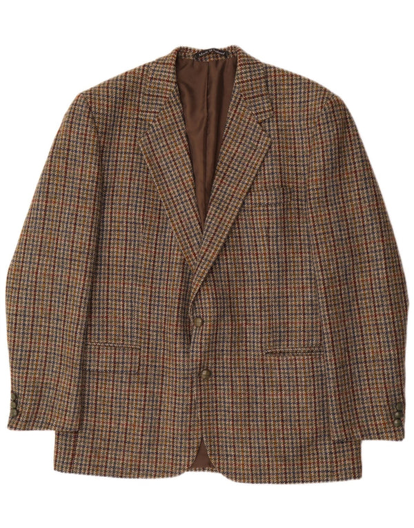 DOEGAL Ανδρικό σακάκι σακάκι με 2 κουμπιά UK 40 Large Brown Houndstooth