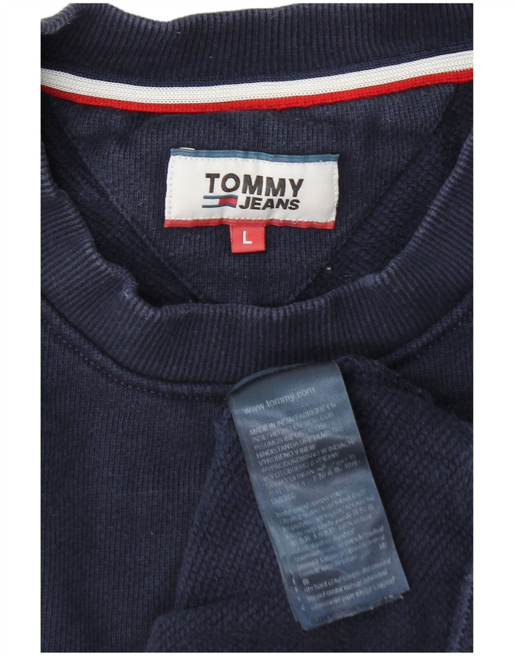 Γραφικό ανδρικό φούτερ Tommy Hilfiger Jumper Large Navy Blue Colourblock