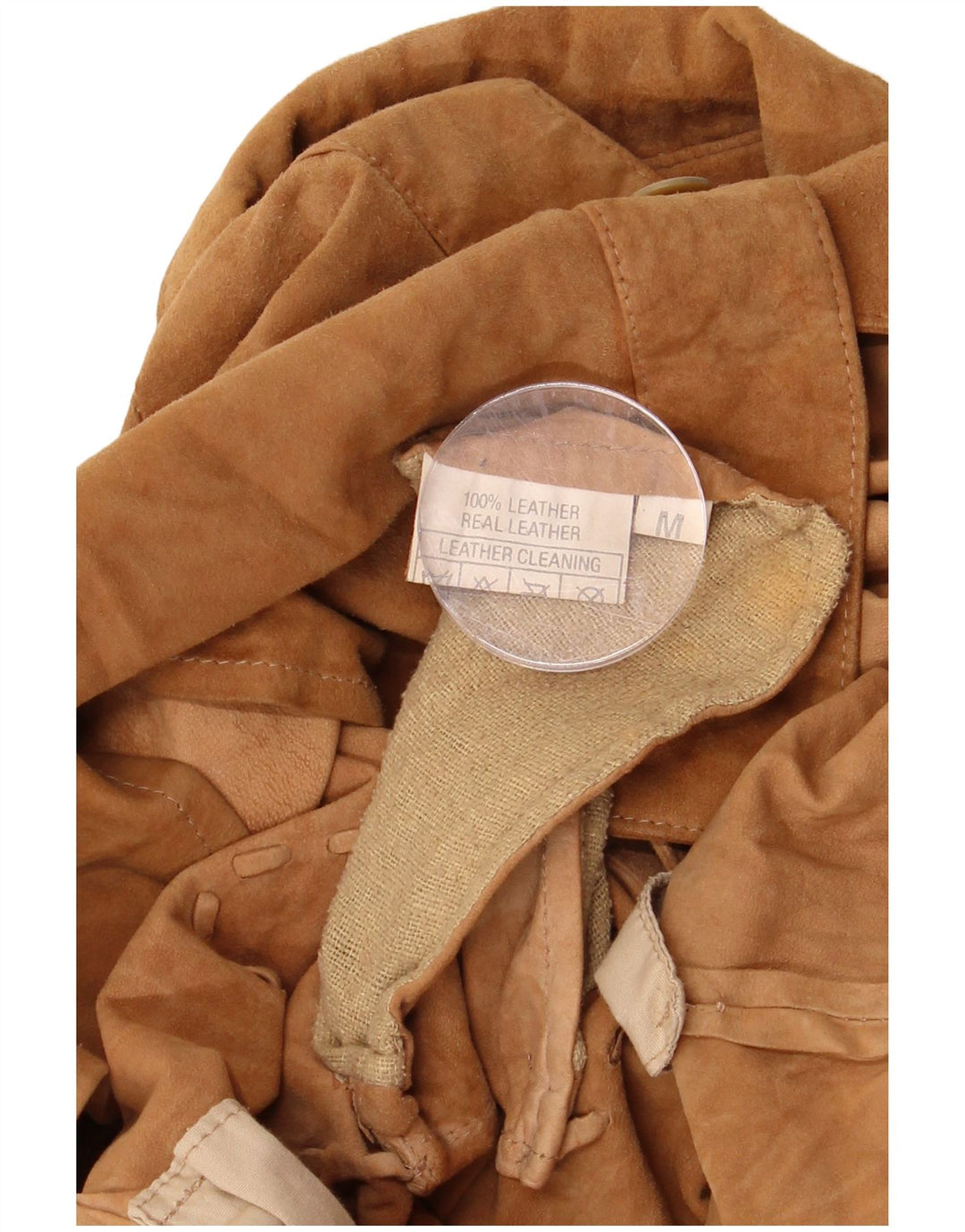 Vintage γυναικείο πουκάμισο Suede UK 14 Medium Beige Leather