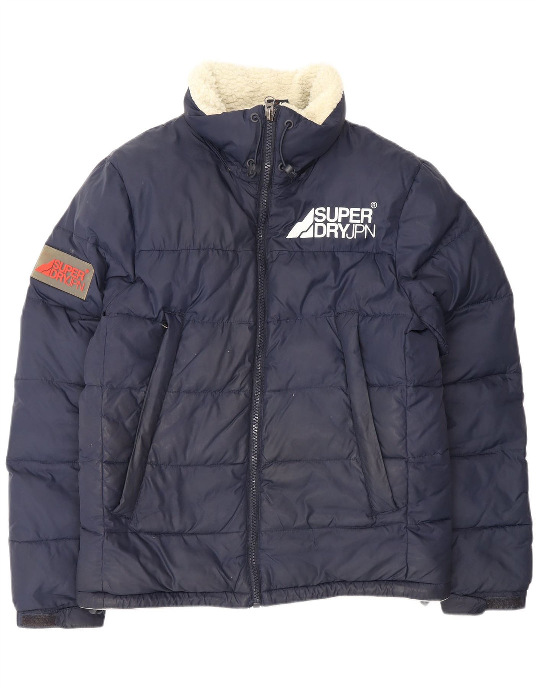 Superdry Ανδρικό γραφικό μπουφάν UK 40 Large Navy Blue Nylon