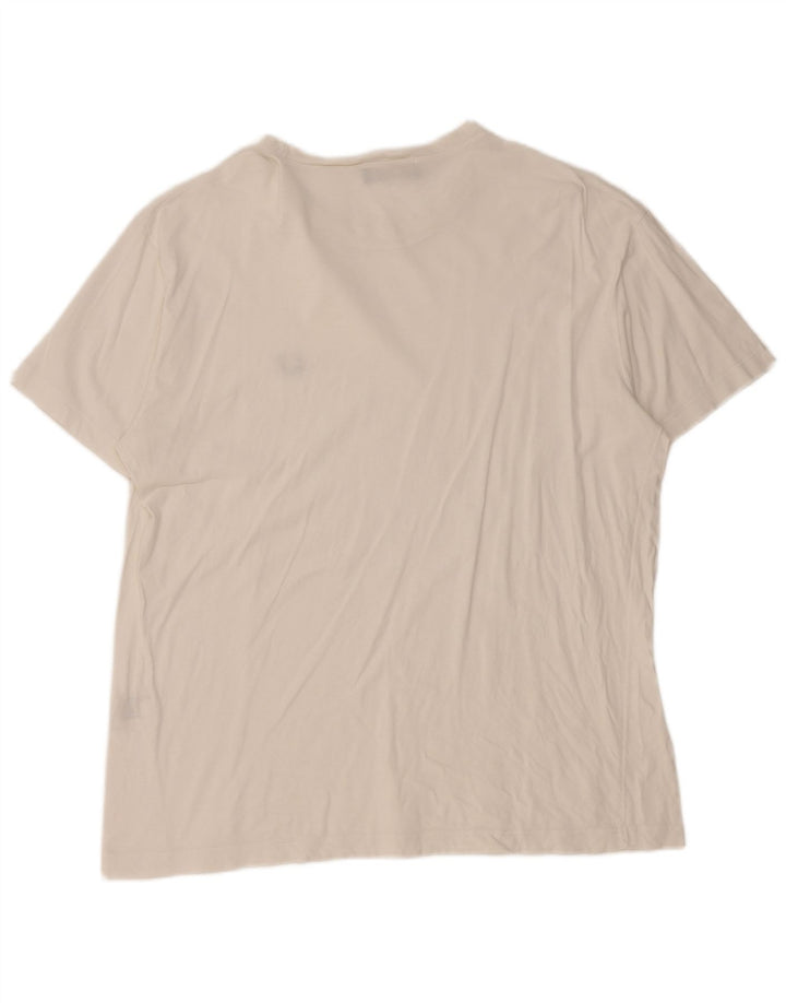 Fred Perry Ανδρικό T-Shirt Top μεγάλο λευκό βαμβακερό
