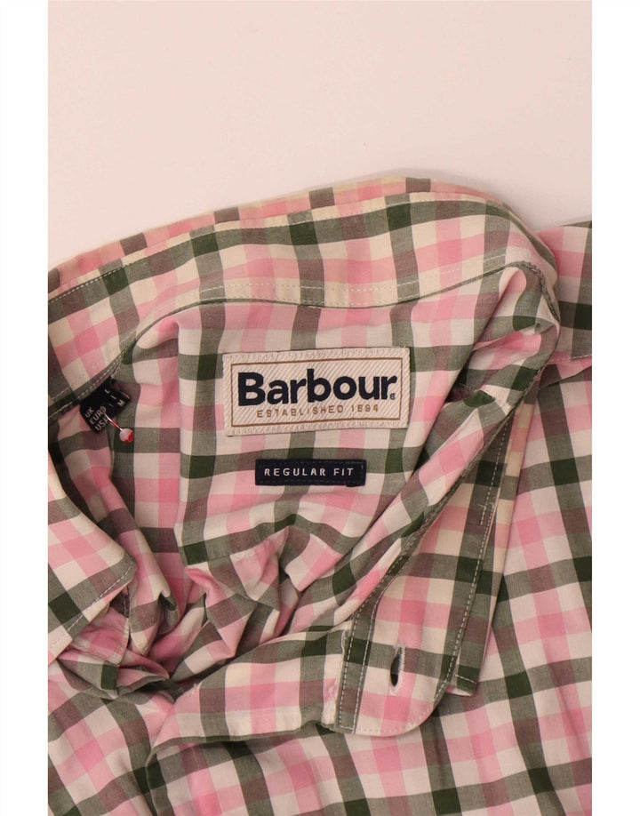 Ανδρικό πουκάμισο Barbour Regular Fit μεγάλο ροζ Gingham