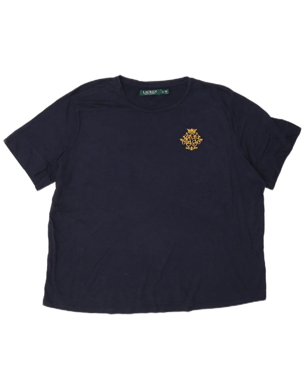 Γυναικείο μπλουζάκι Ralph Lauren Top UK 20 2XL Navy Blue Cotton
