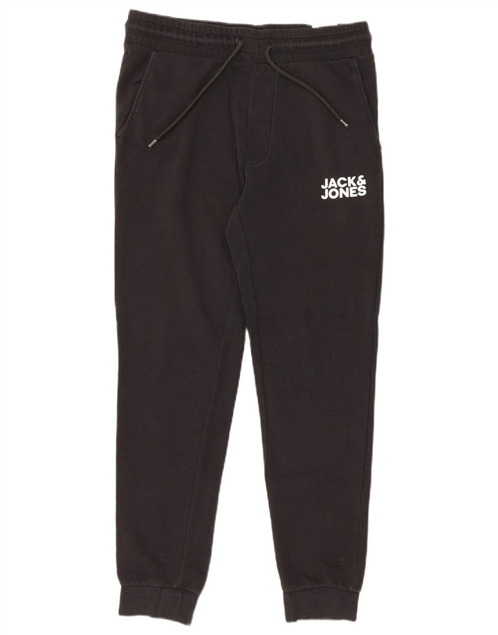 Jack & Jones Ανδρική φόρμα γραφικής φόρμας παντελόνι Joggers μεσαίο μαύρο βαμβακερό