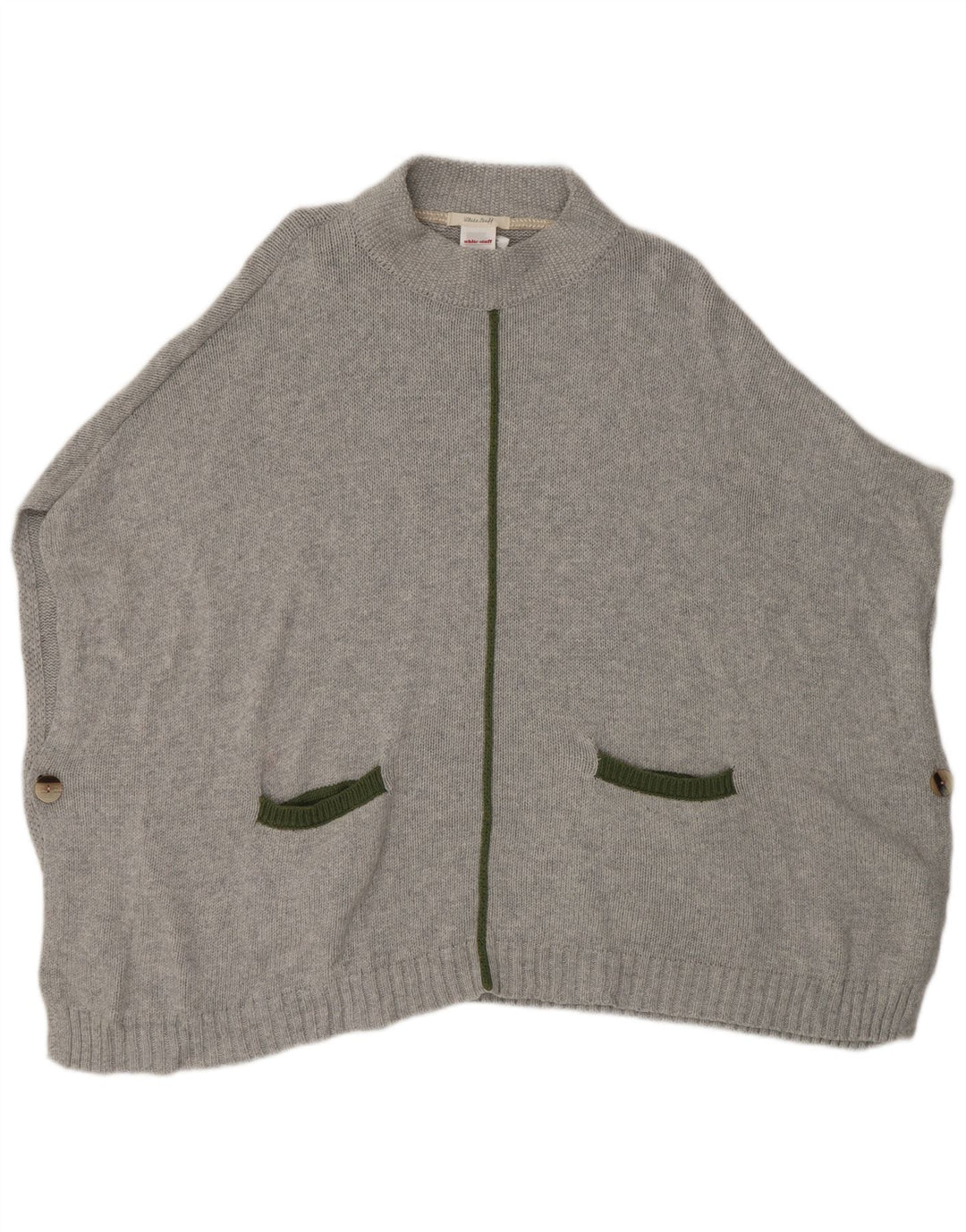 White Stuff Γυναικείο Poncho Jumper One Size Γκρι βαμβακερό