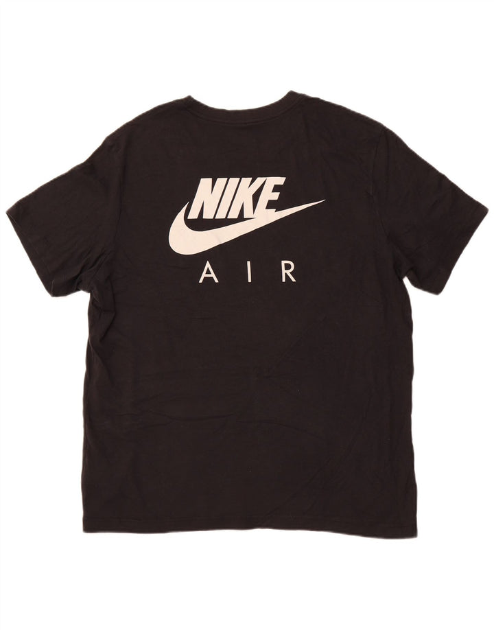 Ανδρικό γραφικό μπλουζάκι NIKE Top XL μαύρο βαμβακερό αθλητικό