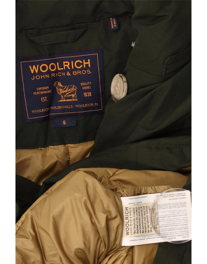 Woolrich Γυναικείο Υπερμεγέθη Μπουφάν UK 10 Μικρό Χακί Βαμβάκι