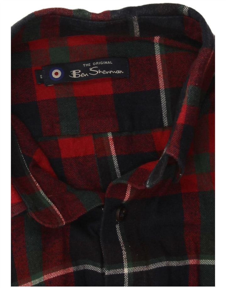Ανδρικό φανελένιο πουκάμισο Ben Sherman Μικρό μπλε ναυτικό βαμβακερό καρό