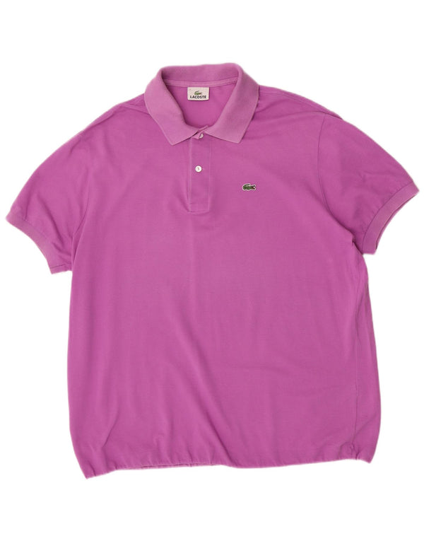 Ανδρικό πουκάμισο πόλο Lacoste νούμερο 7 2XL Μωβ βαμβακερό
