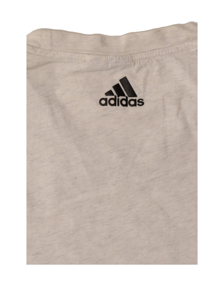ADIDAS Mens Graphic T-Shirt Top Medium Grey Vintage Adidas and Second-Hand Adidas from Messina Hembry 