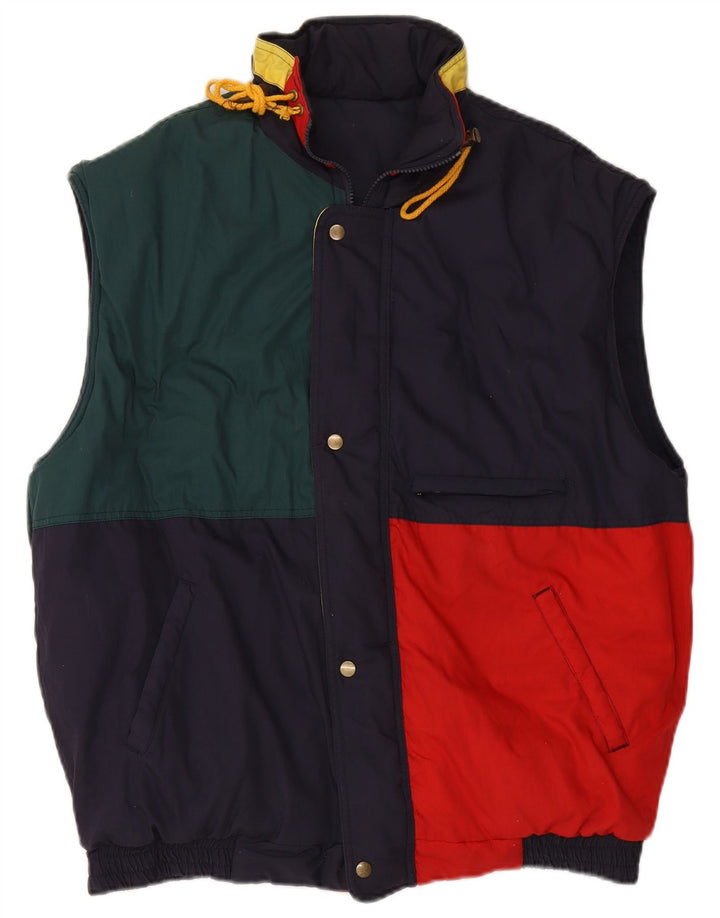 VINTAGE Ανδρικό αναστρέψιμο με επένδυση Gilet UK 42 XL Navy Blue Colourblock