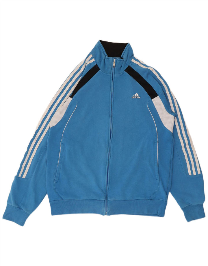 Ανδρική αθλητική φόρμα ADIDAS Top Jacket UK 40/42 Medium Blue Colorblock Cotton