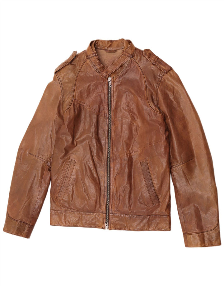 Kruder Ανδρικό Δερμάτινο Μπουφάν UK 36 Small Brown Δερμάτινο