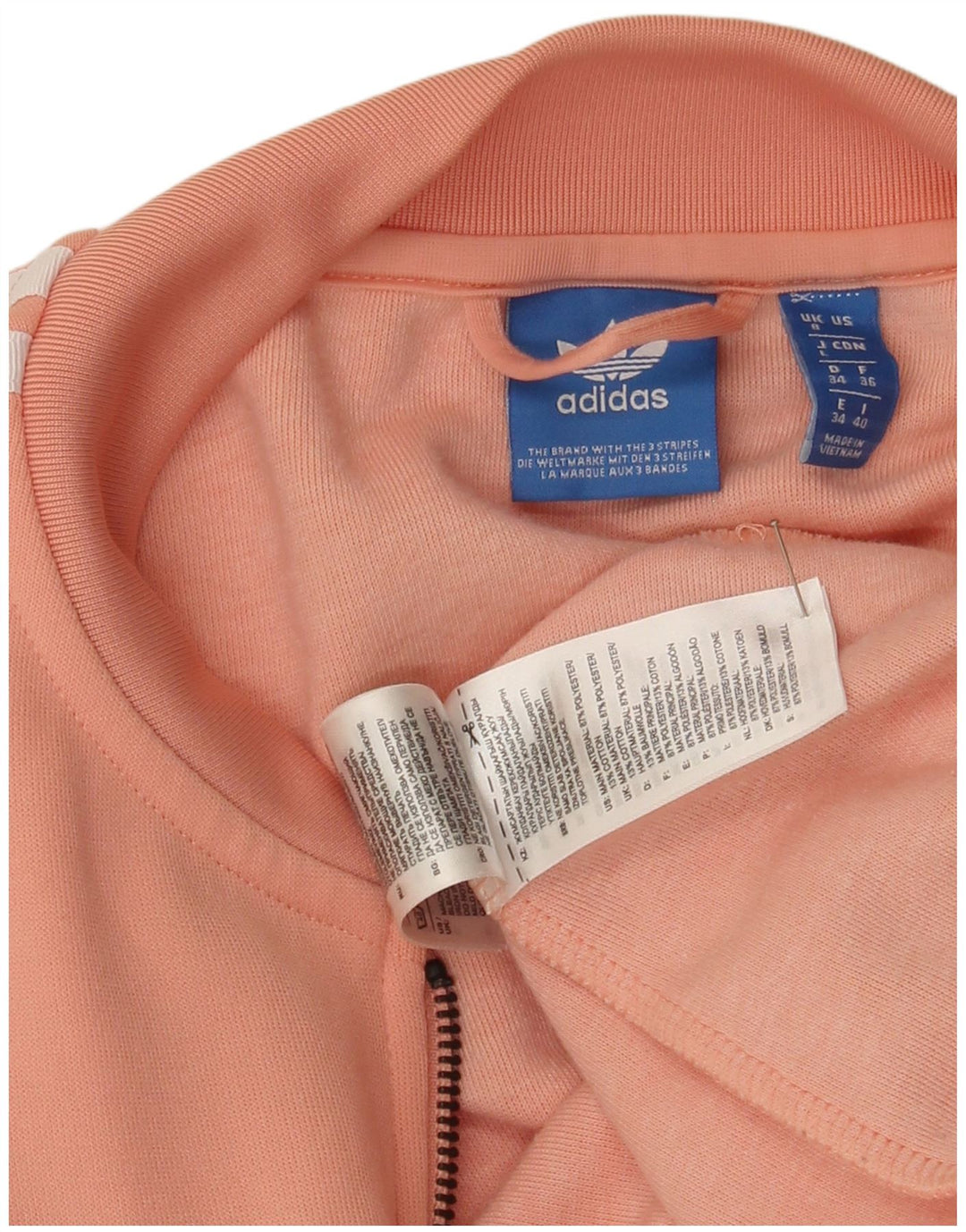 Γυναικεία αθλητική φόρμα γραφικών Adidas Top Jacket UK 8 Small Pink Polyester