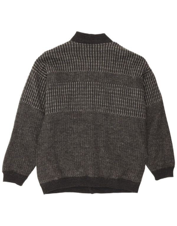 Ανδρικό πουλόβερ ζακέτα Settebello Medium Grey Geometric Acrylic Retro