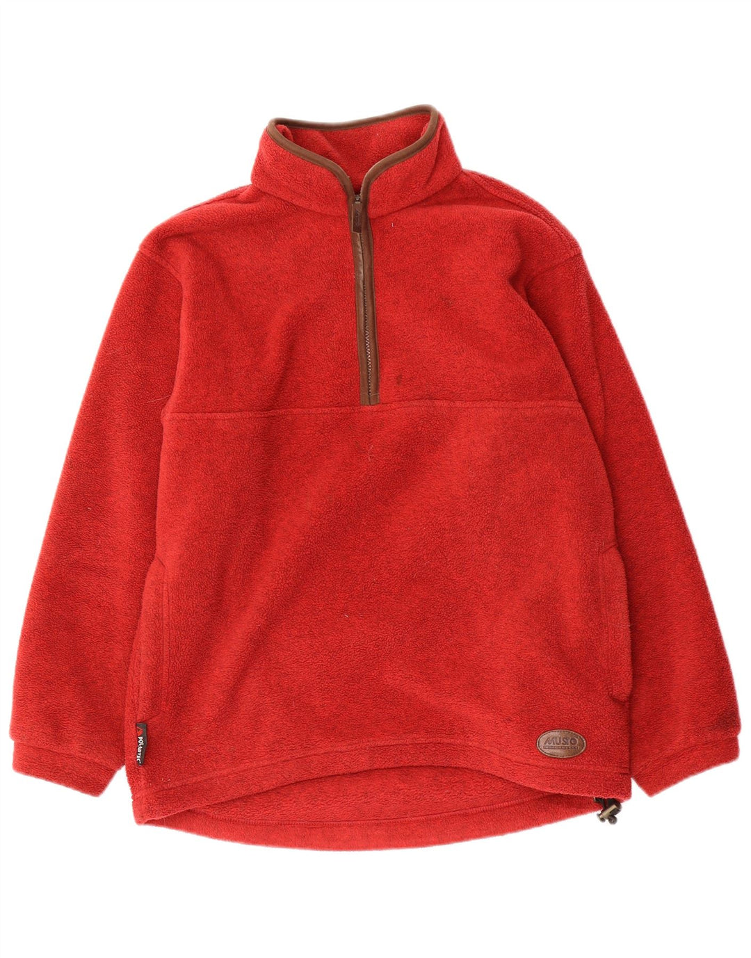 MUSTO Ανδρικό φερμουάρ Fleece Jumper Μικρό κόκκινο πολυεστέρα