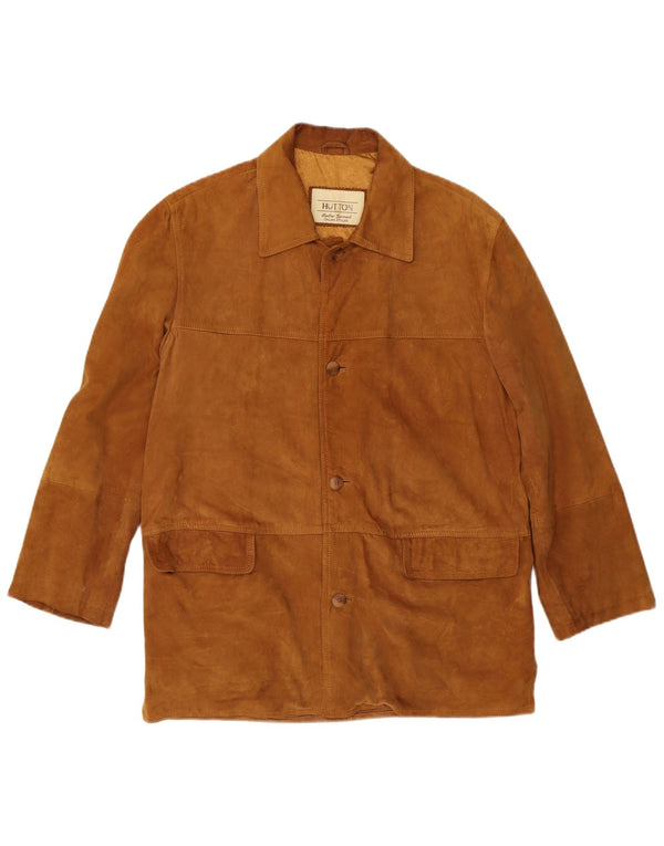Vintage Ανδρικό Suede Jacket IT 46 Small Brown Leather Classic