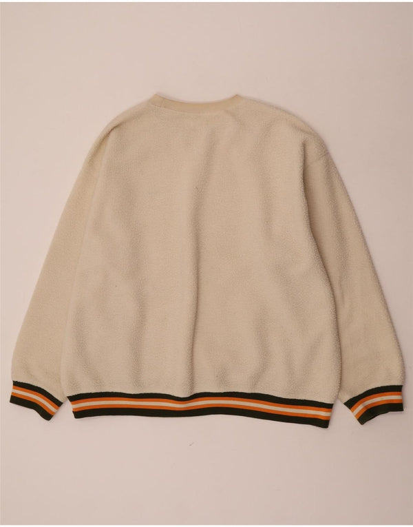 Levi's Mens Relaxed Fit Fleece Jumper 2XL Off White ριγέ πολυεστέρας