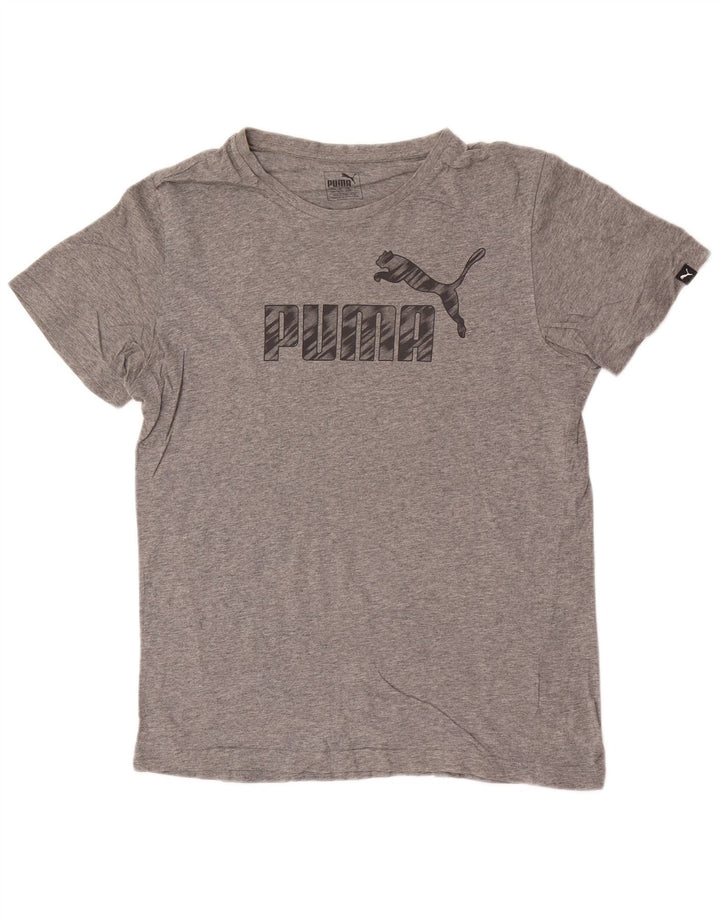 Ανδρικό γραφικό μπλουζάκι Puma Τοπ μεσαίου γκρι βαμβακερό