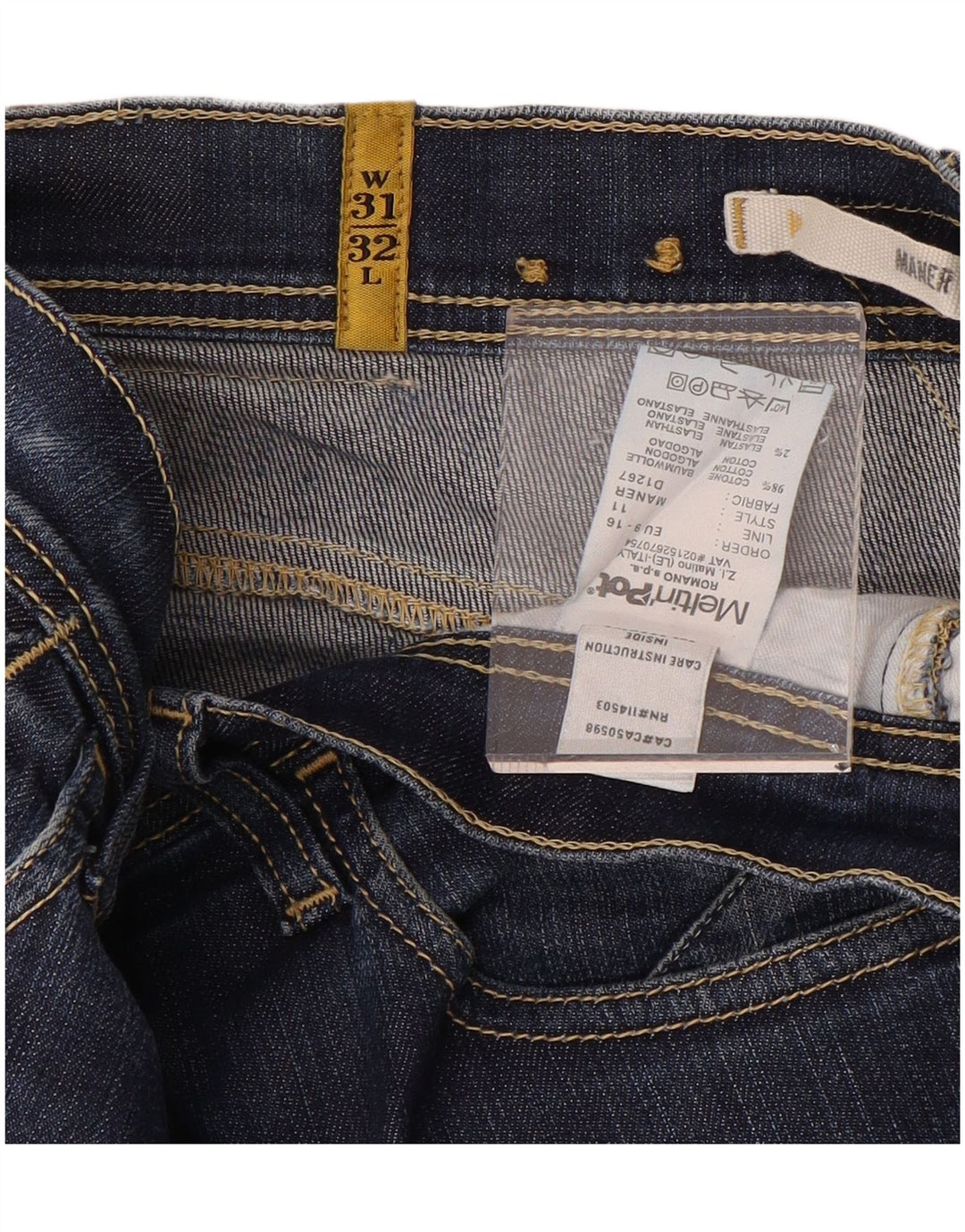 MELTIN' POT Γυναικείο Μανέρ Χαμηλόμέση Skinny Jeans W31 L32 Μπλε βαμβακερό