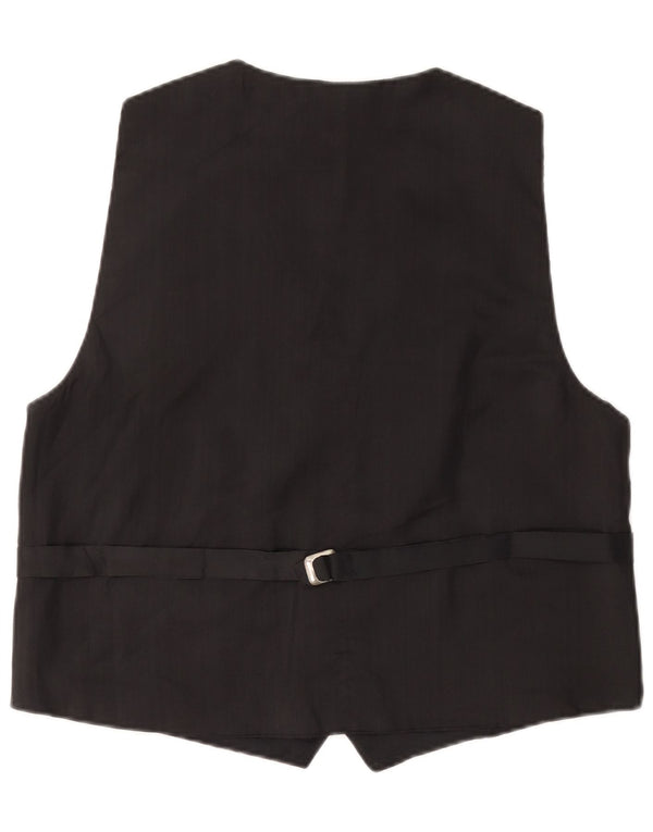 Vintage Mens Abstract Pattern Waistcoat Large Blue