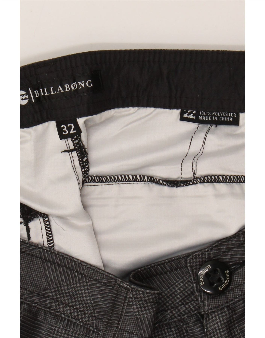 BILLABONG Ανδρικό σορτς Chino W32 Μεσαίο Γκρι Πολυεστέρας Houndstooth