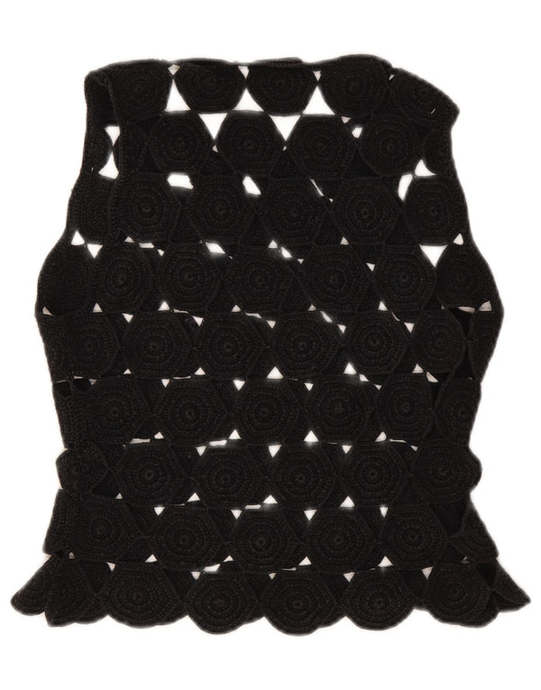 Max & Co. Γυναικείο Αμάνικο Crochet Top UK 10 Small Black