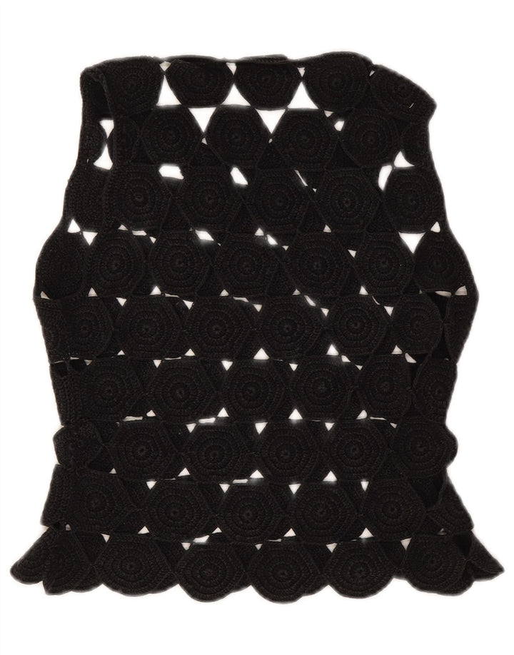 Max & Co. Γυναικείο Αμάνικο Crochet Top UK 10 Small Black
