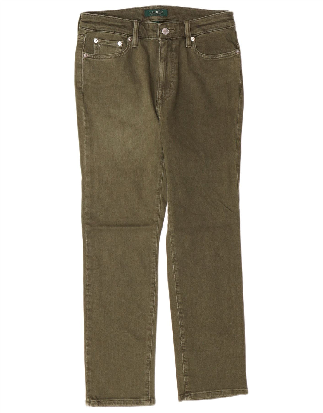 RALPH LAUREN Γυναικείο ίσιο τζιν US 6 Medium W28 L26 Χακί βαμβακερό