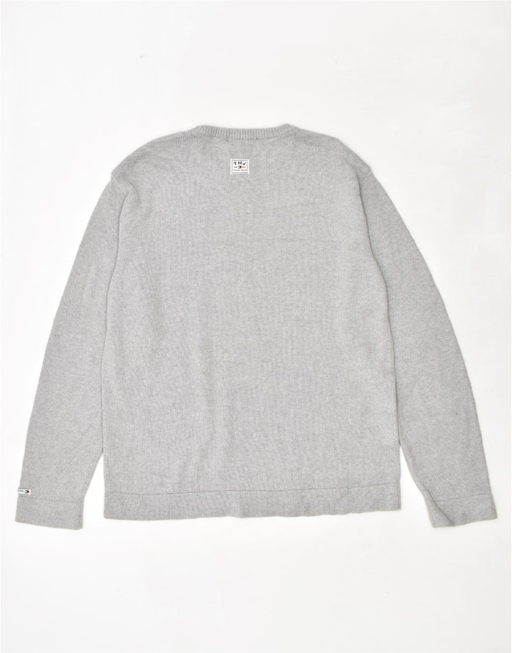 TOMMY HILFIGER Ανδρικό γραφικό φούτερ Jumper μεγάλο γκρι βαμβακερό