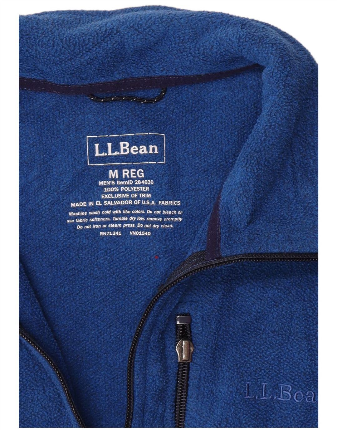 L.L.Bean Ανδρικό Fleece Jacket UK 38 Medium Blue Polyester
