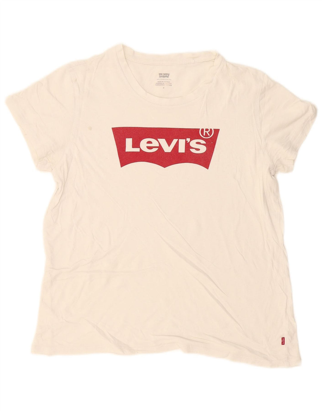 Γυναικείο γραφικό T-Shirt Levi's Top UK 14 Medium White