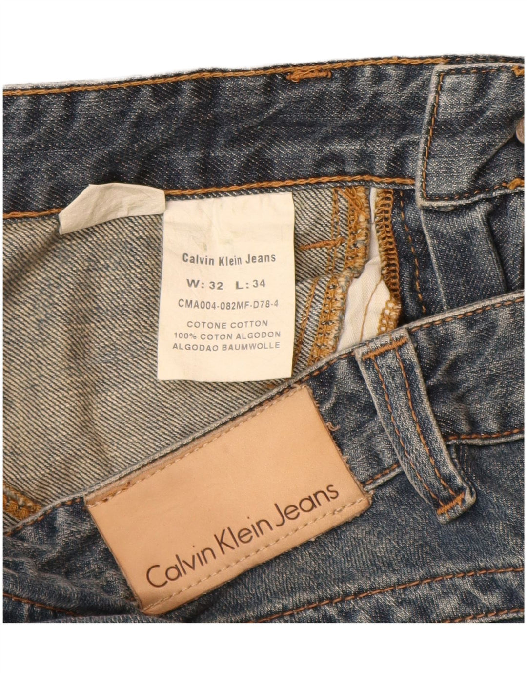 Γυναικείο τζιν ίσιο CALVIN KLEIN W32 L34 Μπλε βαμβακερό