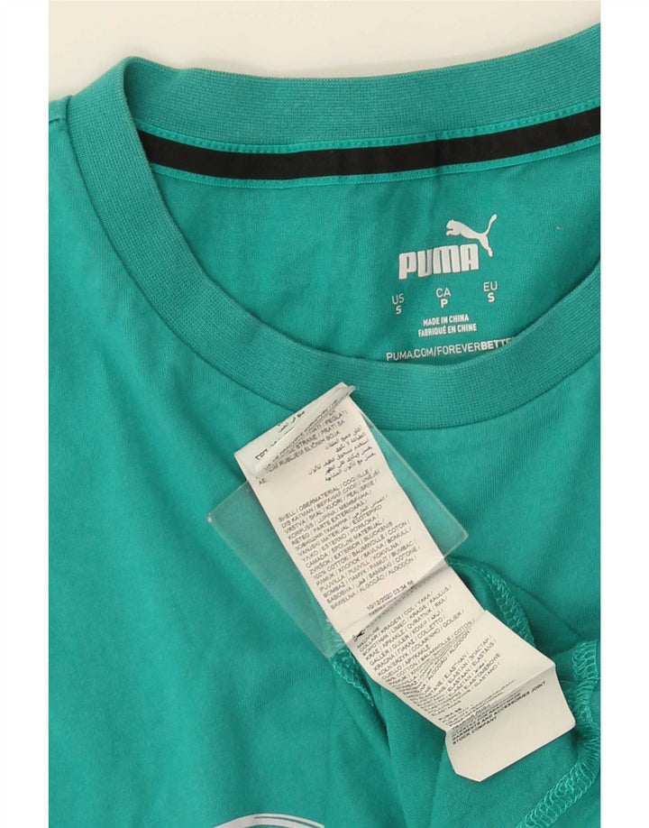 Ανδρικό γραφικό μπλουζάκι Puma Μικρό βαμβακερό τιρκουάζ