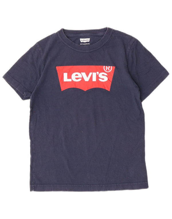 Μπλουζάκι Levi's Boys κανονικό γραφικό μπλουζάκι 9-10 ετών, μπλε βαμβακερό