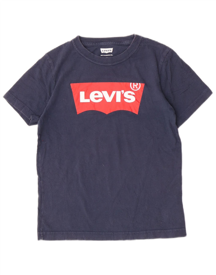 Μπλουζάκι Levi's Boys κανονικό γραφικό μπλουζάκι 9-10 ετών, μπλε βαμβακερό