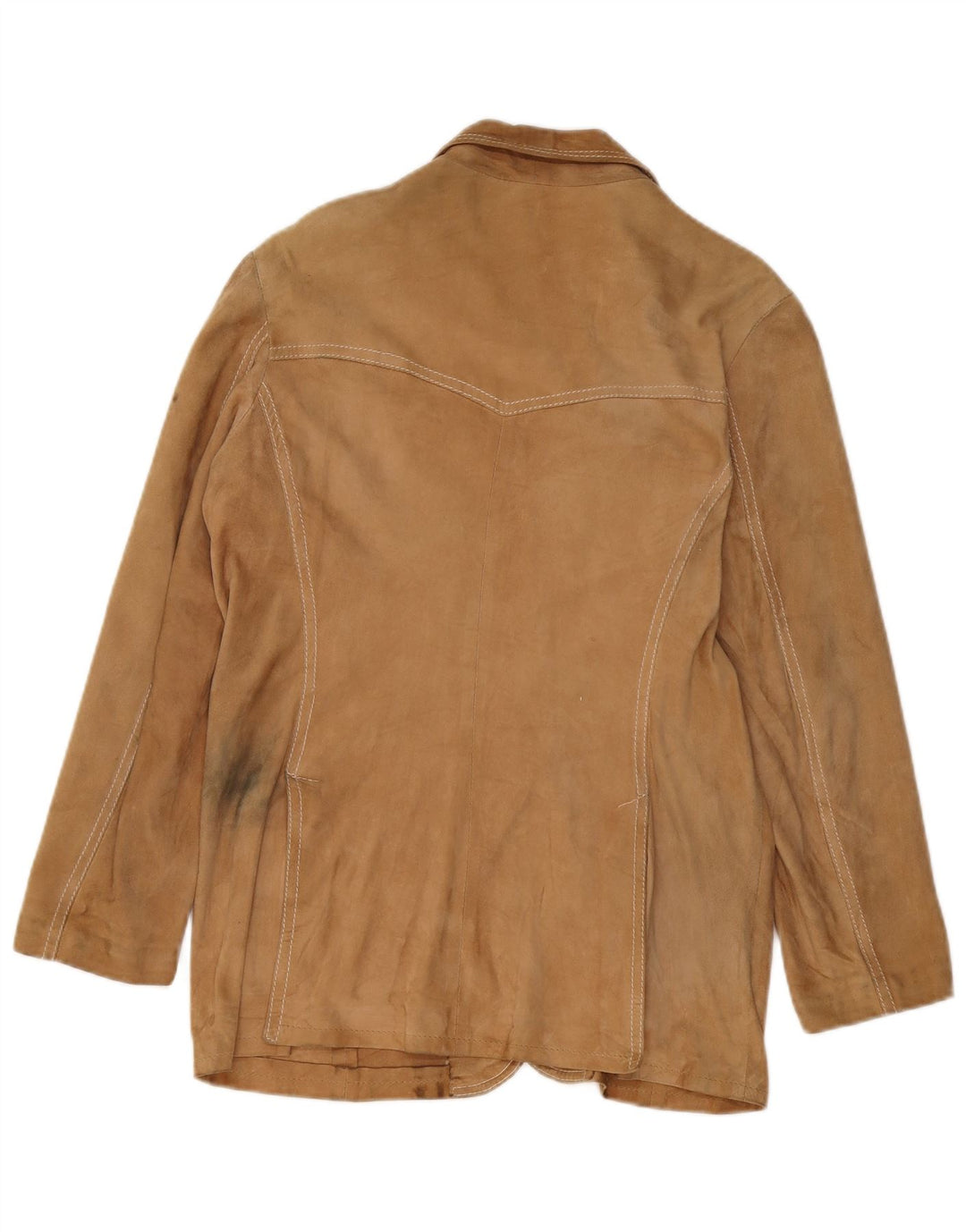 Vintage γυναικείο σουέτ σακάκι με 3 κουμπιά UK 14 Medium Beige