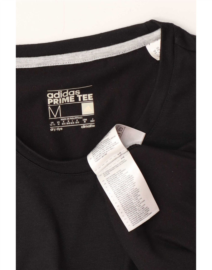Adidas Γυναικείο T-Shirt Top UK 12/14 Μεσαίο Μαύρο Πολυεστέρας